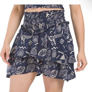 ELAN Three-Quarter Smocked Waist Cover-Up Skirt